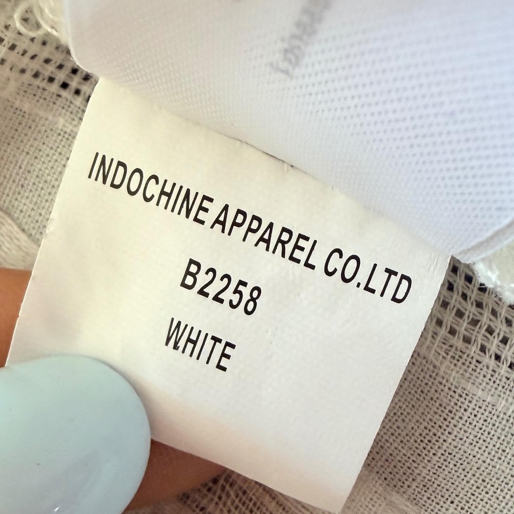 Band of the Free White Cotton Tie Front Peplum Blouse Cottagecore Babydoll Sz S - Picture 5 of 6
